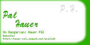 pal hauer business card